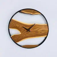 ساعت روستیک چوب و فلز