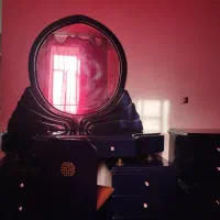 تختخواب با میز آرایش بزرگ و دو فایل دو طبقه ای|تخت و سرویس خواب|چرام, |دیوار