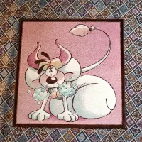 فرش 1×1 طرح گاو(پا دری)