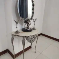 آیینه و شمعدان برنز طرح آدم و حوا