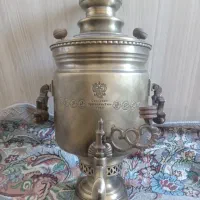 سماور ذغالی تمام برنجی ( روسی ) نیکولای