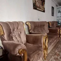 مبل نیمه استیل هفت نفره ، میز نهار خوری، تابلو گل*|مبلمان خانگی و میز عسلی|مشهد, نظام دوست|دیوار