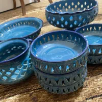 ظرف پذیرایی سفالی با لعاب درجه یک