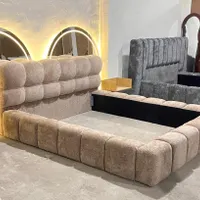 تخت خواب چوبی پارچه ای مدرن