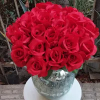 *گل رز باکارا شاخه ای پارچه ای قابل شستشو*|گل مصنوعی|قرچک, |دیوار