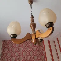 لوستر ۳شاخه چوبی