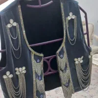 سخمه فول کار شده با سنگ هفت رنگ اصلی پشت و رو|لباس|سنندج, |دیوار
