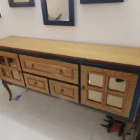 میز تلویزیون و کنسول چوب با آینه|میز تلویزیون|مشهد, الهیه|دیوار