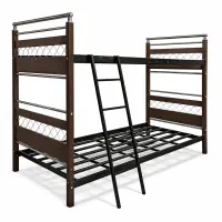 تخت دو طبقه فلزی چوبی|تخت و سرویس خواب|قزوین, |دیوار