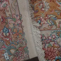 جفت فرش ۶ متر گل ابریشم خطیبی ۴۰ رج نو