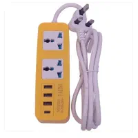 چند راهی برق و شارژر دارای دو عدد پریز