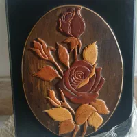 تابلوچوبی معرق کاری گل برجسته زیبا