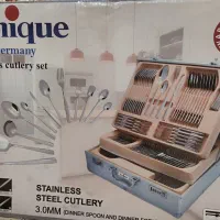 سرویس قاشق چنگال ۲۴نفره استیل یونیک آلمان چمدانی