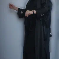 مانتو مشکی جنس بابوس و کاپشن دورو مشکی کرم