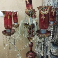 لوستر طلا کوب پایه دار تزئینی مدل شاه عباس