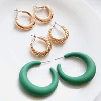گوشواره حلقه ای سه جفتی مدل چند رنگ|بدلیجات|کرمان, |دیوار