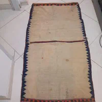گلیم کرم رنگ دستبافت 