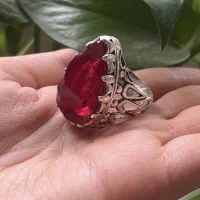 انگشتر نقره یاقوت