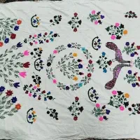 پرده گلدوزی کار دست