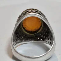 عقیق یمن رگه دار  اصیل رکاب دستساز