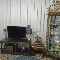 بوفه میز تلویزیون آینه شمدون وزیر آینه ای برنزی