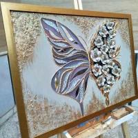 ابعاد تابلو 50*70 گل و پروانه