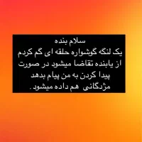 یک لنگ گوشواره طلا گم کردم