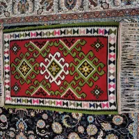 یک جفت گلیم دست بافت تمام پشم|گلیم، جاجیم، گبه|کرمانشاه, |دیوار