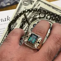 انگشتر کلکسیونی توپاز سبز رکاب نفیس استاد حجت