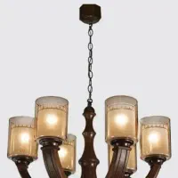 لوستر چوبی شش شاخه  مدل موناکو