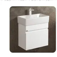 روشویی کابینتی + آیینه باکس + آینه بک لایت + فرنگی