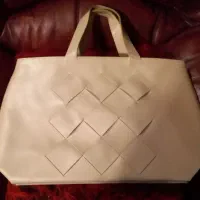 کیف چرم زنانه طوسی مدل حصیری