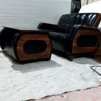 مبل نیم ست اداری چرم براق مدل ایسلندی نونو