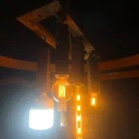 لوستر چوبی با چراغ ادیسونی|لوستر و چراغ آویز|مراغه, |دیوار