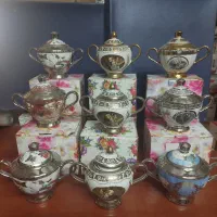 قندان چینی وارداتی طلایی و نقره ای