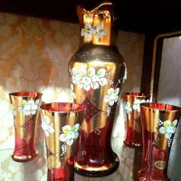 پارچ ولیوان  بوهمیاطلاکوب زیباترین رنگ