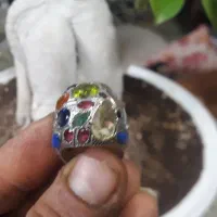 انگشتر نقره جواهری بانگین الماس عتیقه|کلکسیون اشیاء عتیقه|نسیمشهر, |دیوار