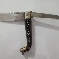 چاقو دسته شاخ تاشو آره دار