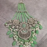 سرویس جواهر هندی سبز نقره‌ای|جواهرات|بندرعباس, |دیوار