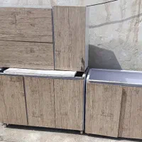 کابینت فلزی درب چوبی