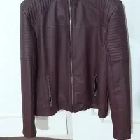 کاپشن چرم زرشکی|لباس|سلماس, |دیوار