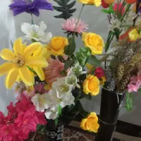 گل مصنوعی با گلدان|گل مصنوعی|اهواز, منبع اب|دیوار