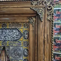 تابلو فرش دستباف گونه طرح درب کعبه|تابلو فرش|کرمانشاه, |دیوار