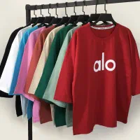 تیشرت باکسی آستین سه ربع طرح alo