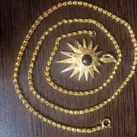 زنجیر و تو گردنی به وزن تقریبا35گرم