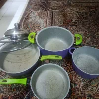 سرویس قابلمه گرانیتی بنفش|ظروف پخت‌وپز|مشهد, نوید|دیوار