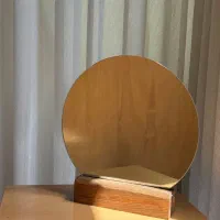 آینه رومیزی پایه دار دستساز گرد ساده