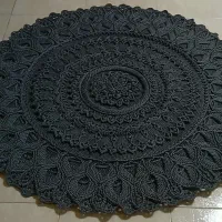 فرشینه مدرن یلدایی بافته شده با نخ مکرومه|فرش|تهران, علی‌آباد|دیوار