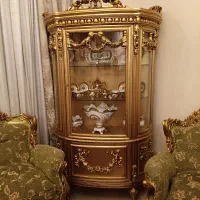بوفه سلطنتی چوب راش ورق طلا