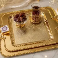سینی دوتیکه دسینی طلایی رنگ ثابت